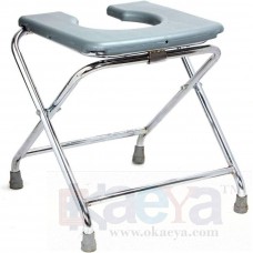 OkaeYa Surgical Round Plastic Commode Seat Foldable Stool, Black